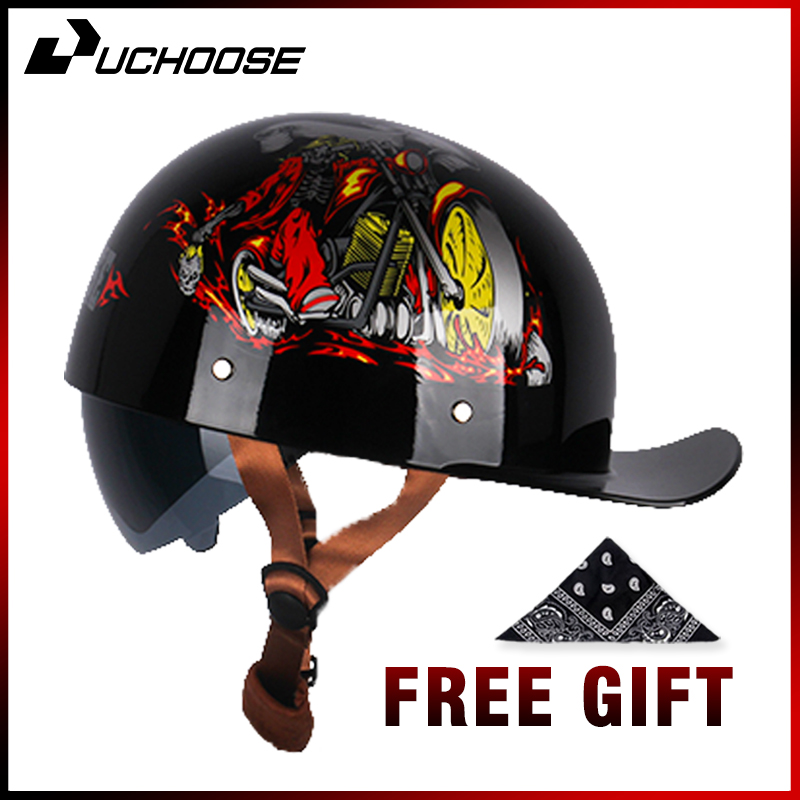 Vintage Open Face Retro Helmet - Uchoose Summer Moto Casque DS Berretto