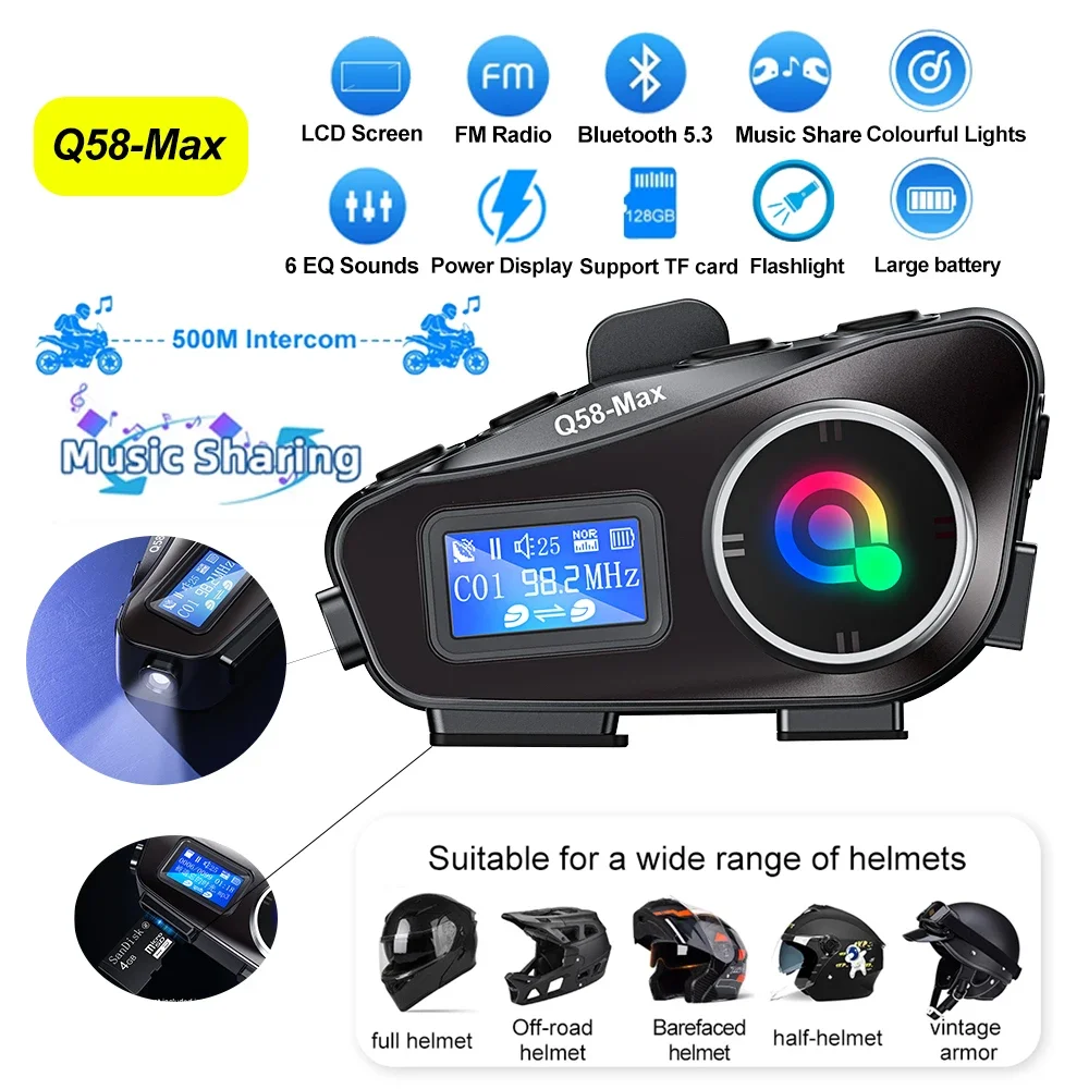 Display a grande schermo casco - Universal Motorcycle Helmet Intercom Headset recensione e prezzo
