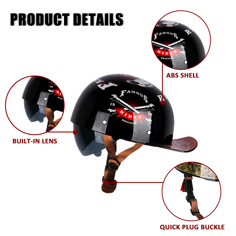 Uchoose Summer Moto Casque DS  - Vintage Open Face Retro Helmet recensione e prezzo