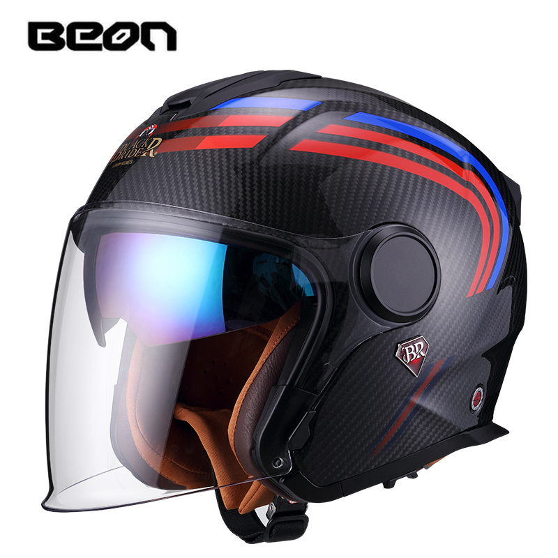 Casco Moto Aperto BEON BR23 in - Carbon Fiber Lightweight Motorcycle Helmet recensione e prezzo